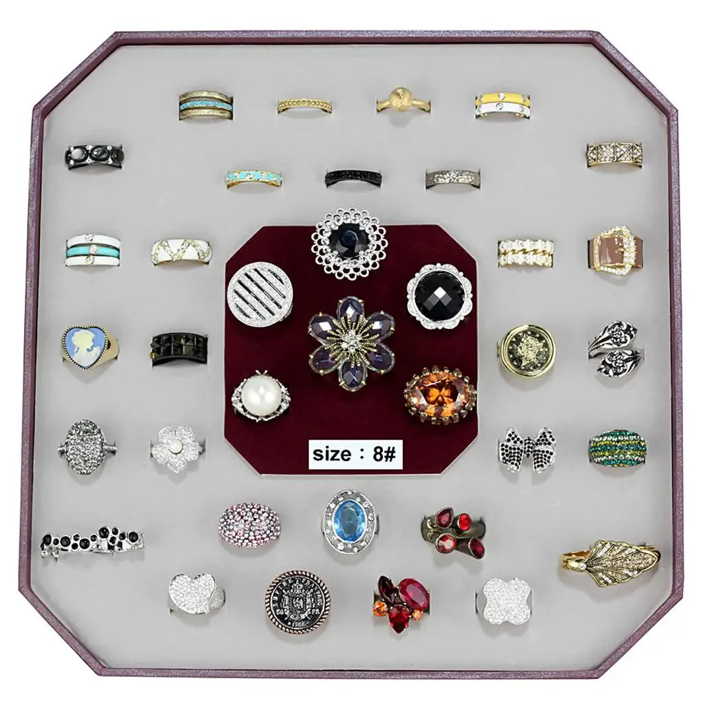 VK-025-SIZE8 - Assorted Brass Ring with Assorted in Assorted - Alamode - Flyclothing LLC