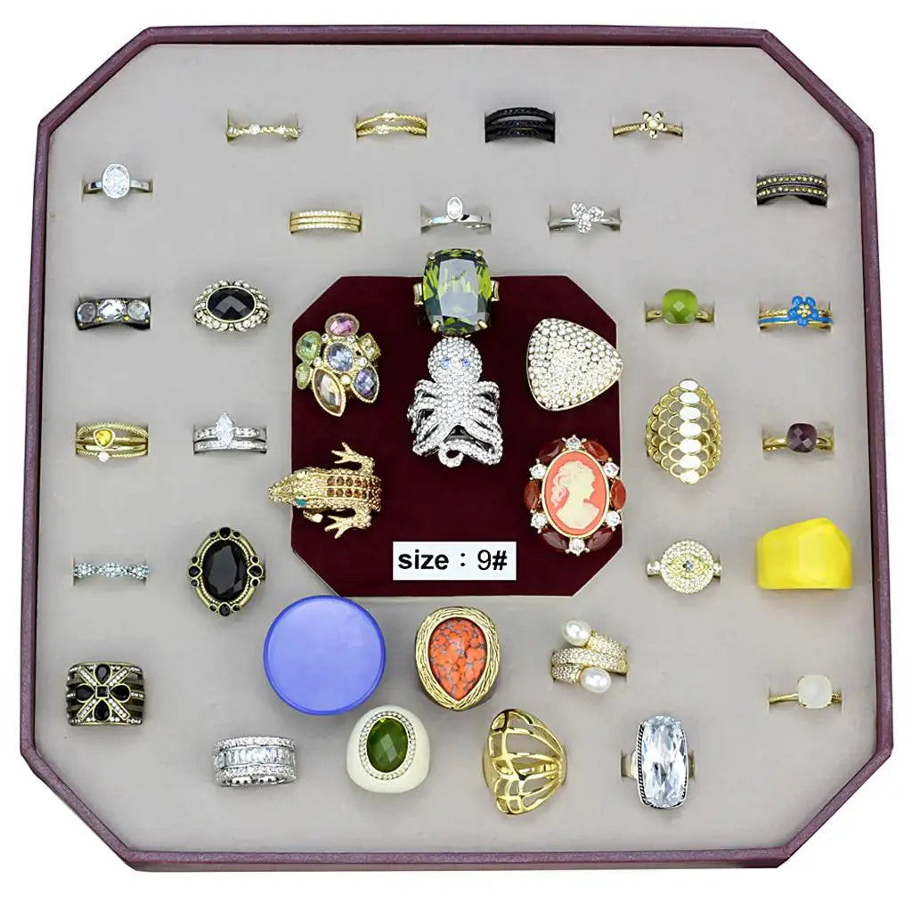 VK-025-SIZE9 - Assorted Brass Ring with Assorted in Assorted - Alamode - Flyclothing LLC