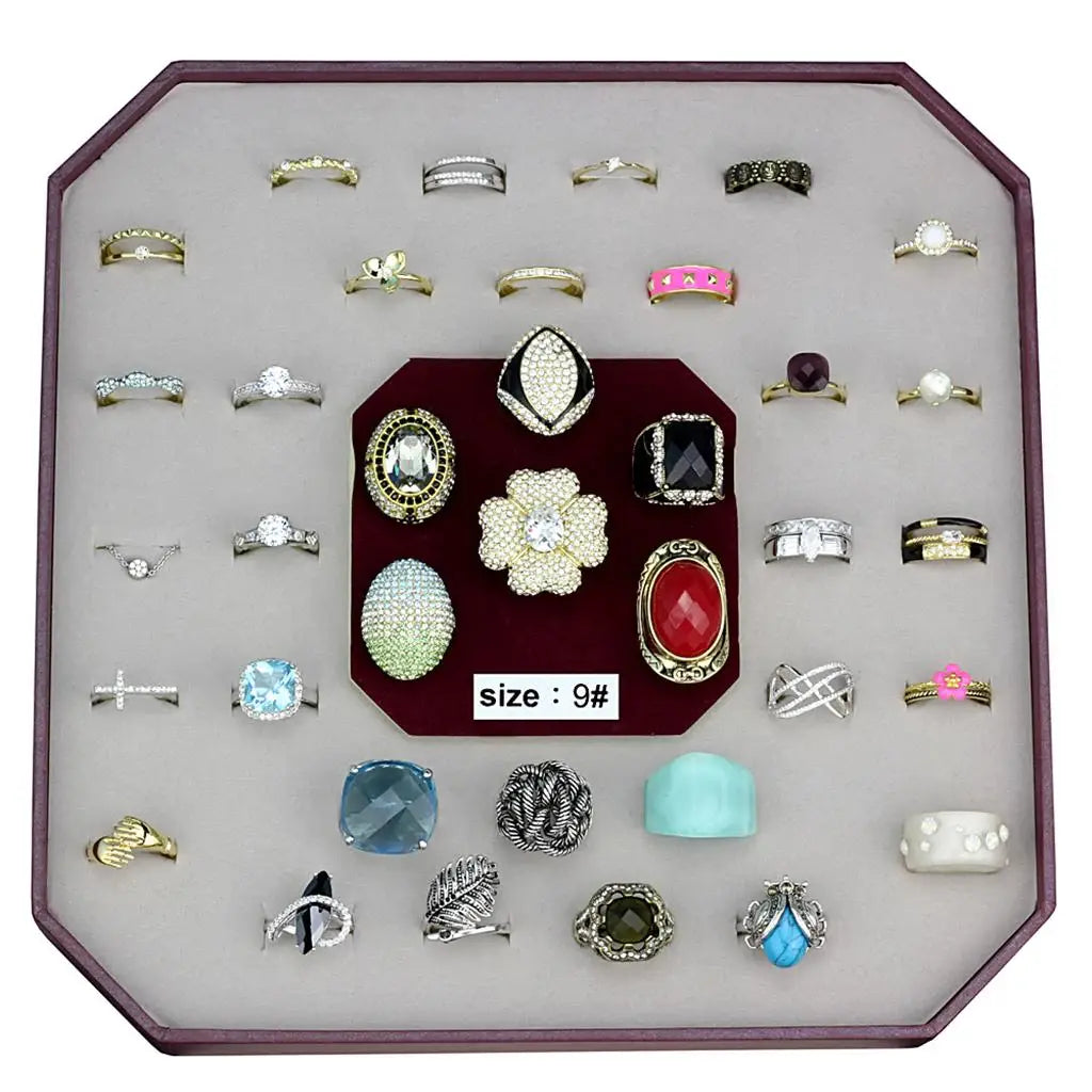 VK-027-SIZE9 - Assorted Brass Ring with Assorted in Assorted - Alamode - Flyclothing LLC