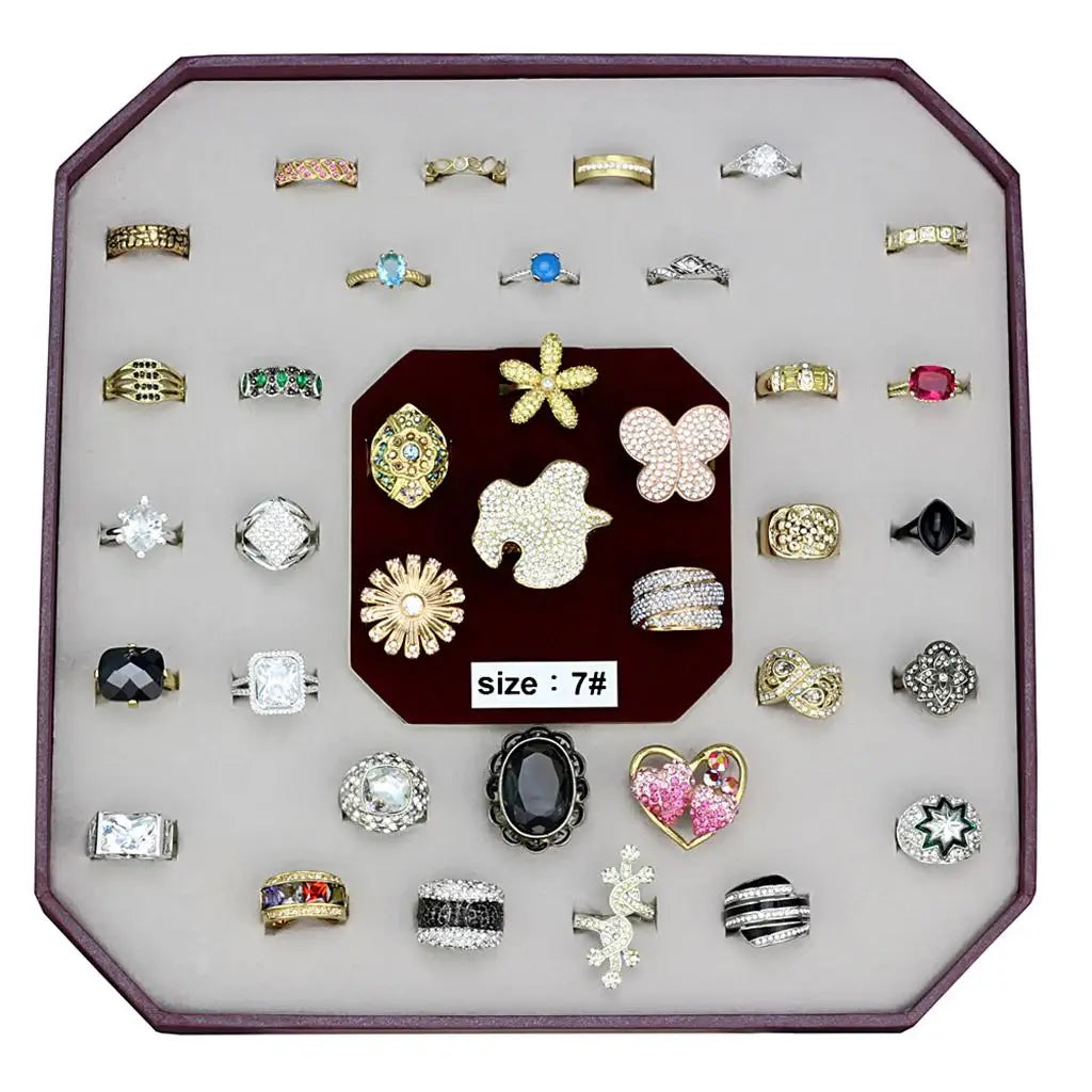 VK-028-SIZE7 - Assorted Brass Ring with Assorted in Assorted - Alamode - Flyclothing LLC