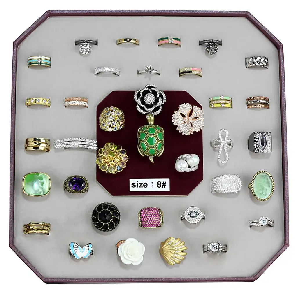VK-028-SIZE8 - Assorted Brass Ring with Assorted in Assorted - Alamode - Flyclothing LLC