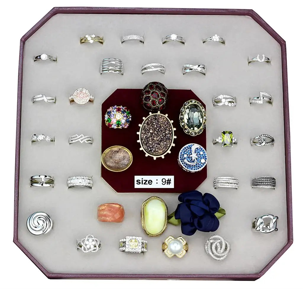 VK-028-SIZE9 - Assorted Brass Ring with Assorted in Assorted - Alamode - Flyclothing LLC