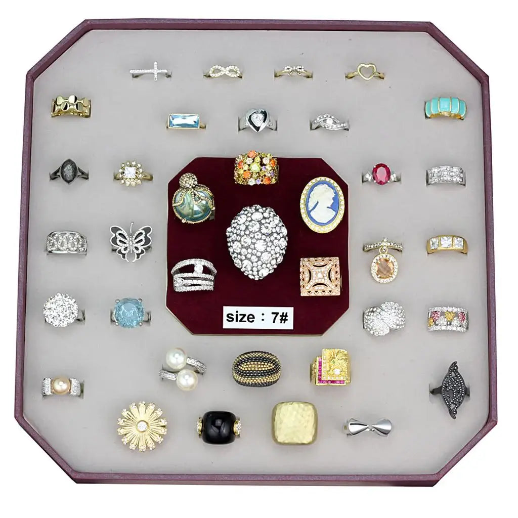 VK-029-SIZE7 - Assorted Brass Ring with Assorted in Assorted - Alamode - Flyclothing LLC