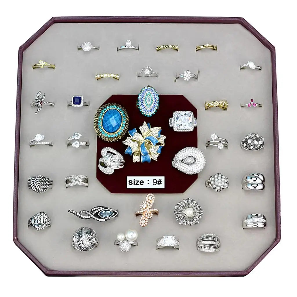 VK-029-SIZE9 - Assorted Brass Ring with Assorted in Assorted - Alamode - Flyclothing LLC