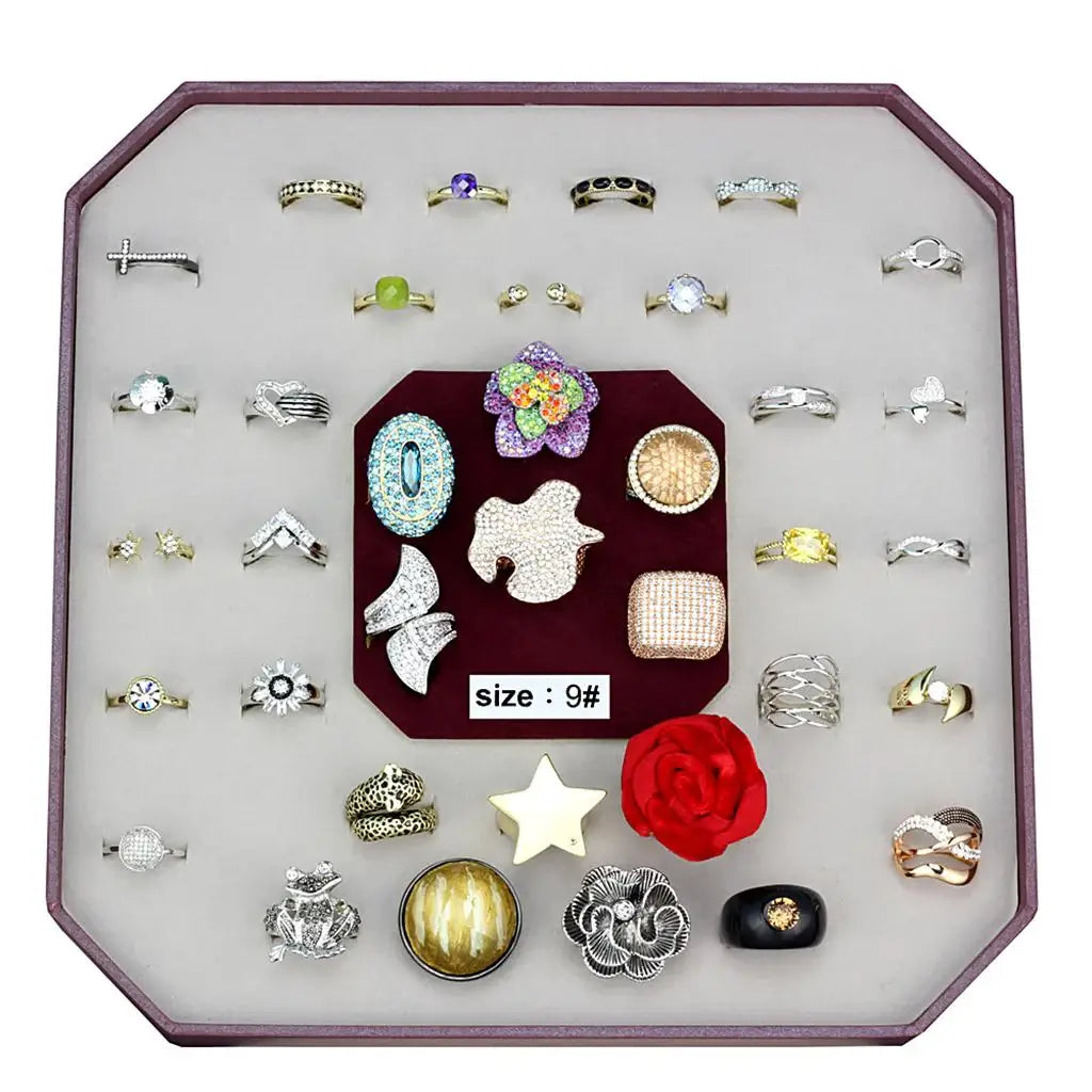 VK-030-SIZE9 - Assorted Brass Ring with Assorted in Assorted - Alamode - Flyclothing LLC