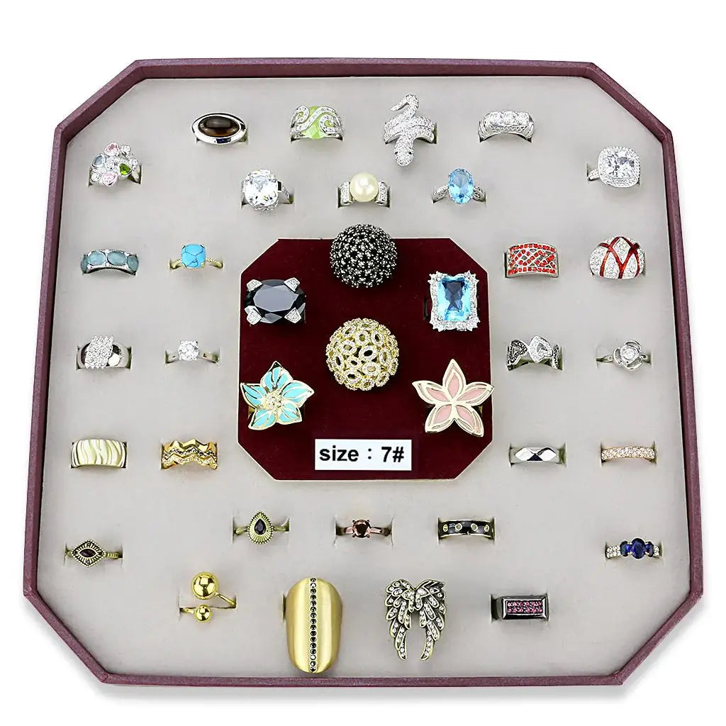 VK-031-SIZE7 - Assorted Brass Ring with Assorted in Assorted - Alamode - Flyclothing LLC