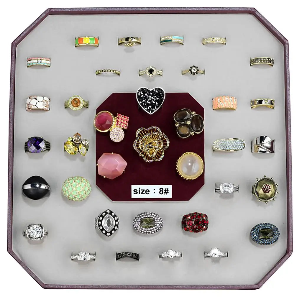 VK-031-SIZE8 - Assorted Brass Ring with Assorted in Assorted - Alamode - Flyclothing LLC