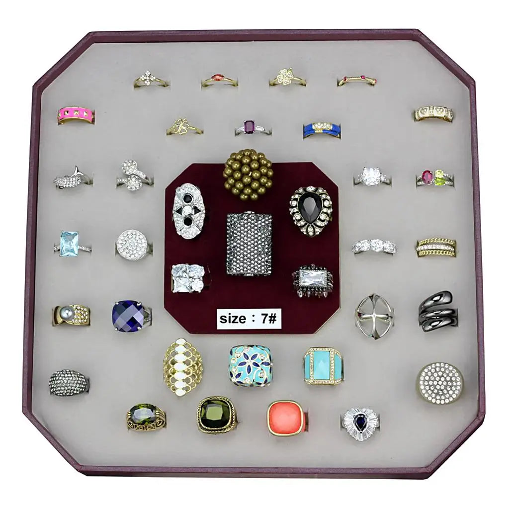 VK-032-SIZE7 - Assorted Brass Ring with Assorted in Assorted - Alamode - Flyclothing LLC