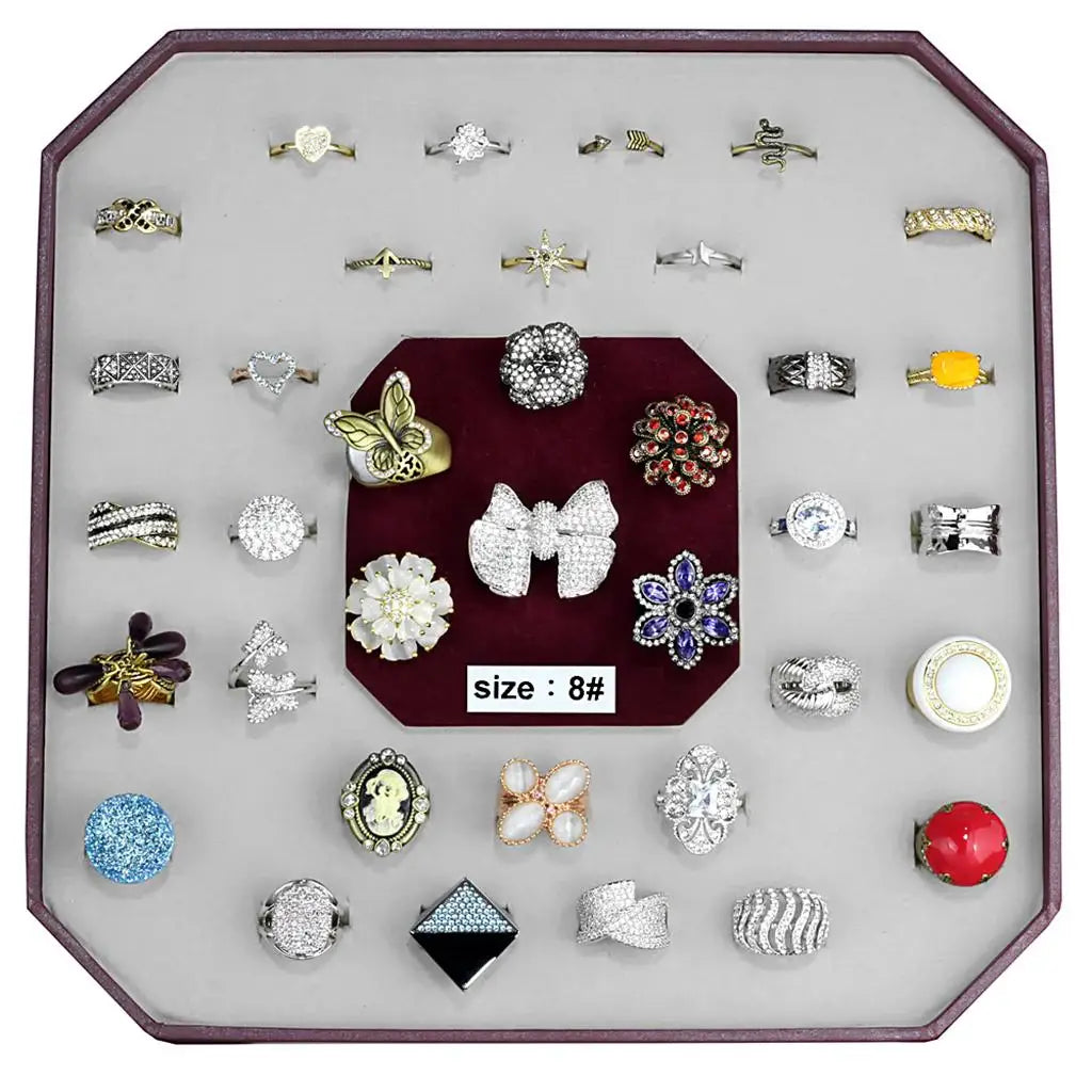 VK-032-SIZE8 - Assorted Brass Ring with Assorted in Assorted - Alamode - Flyclothing LLC