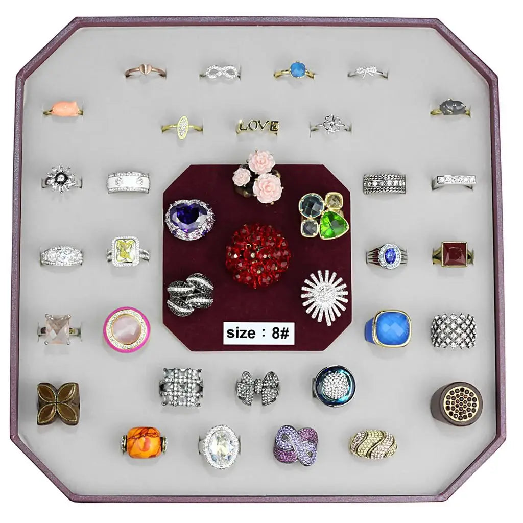VK-033-SIZE8 - Assorted Brass Ring with Assorted in Assorted - Alamode - Flyclothing LLC