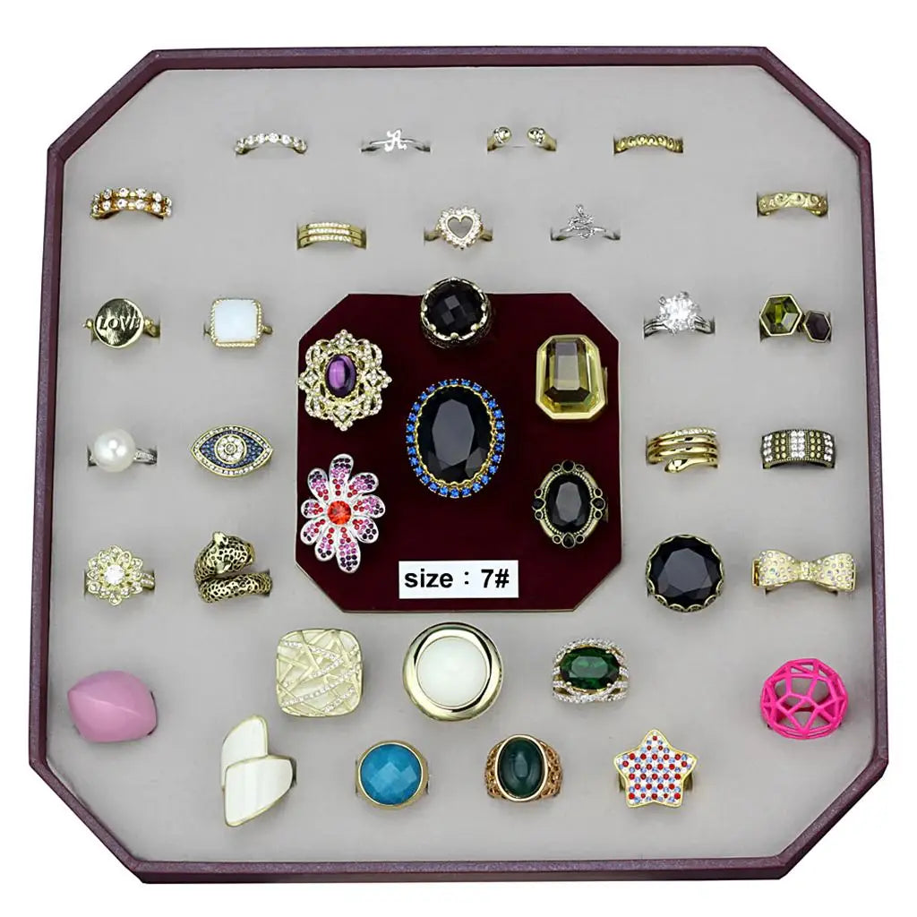 VK-034-SIZE7 - Assorted Brass Ring with Assorted in Assorted - Alamode - Flyclothing LLC