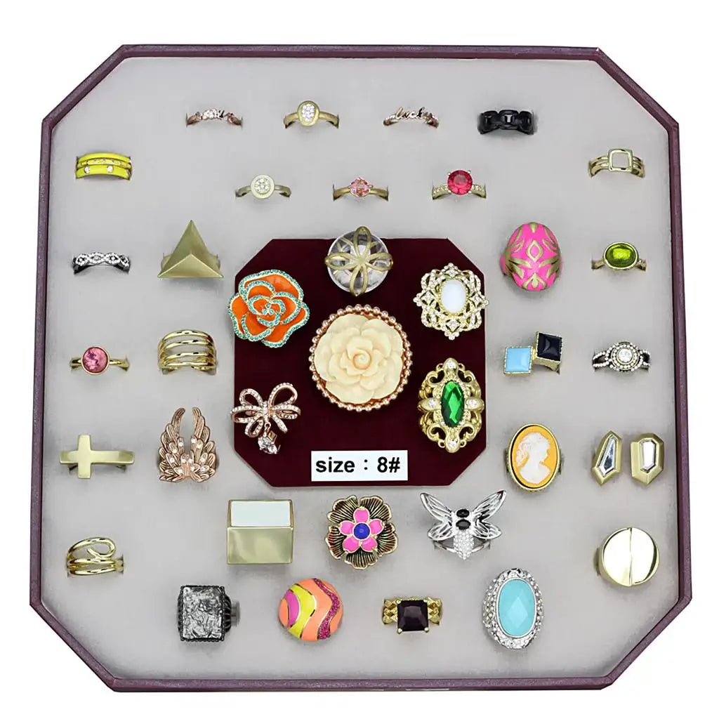VK-036-SIZE8 - Assorted Brass Ring with Assorted in Assorted - Alamode - Flyclothing LLC