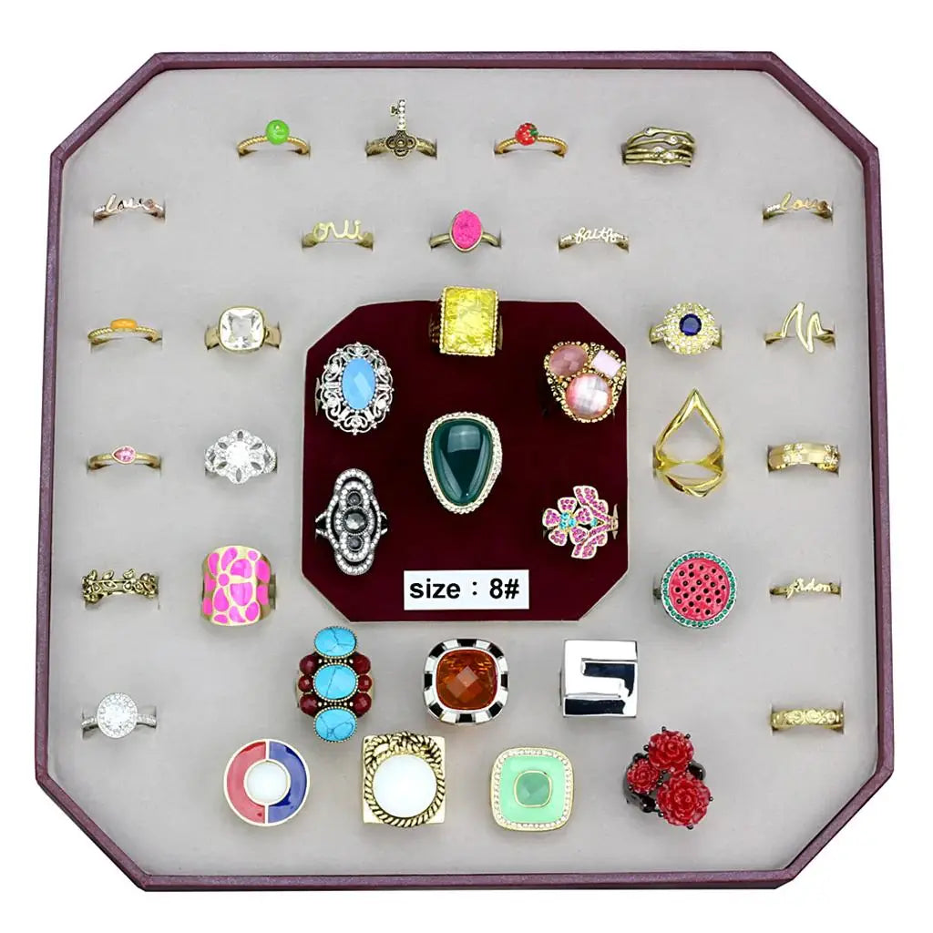 VK-037-SIZE8 - Assorted Brass Ring with Assorted in Assorted - Alamode - Flyclothing LLC