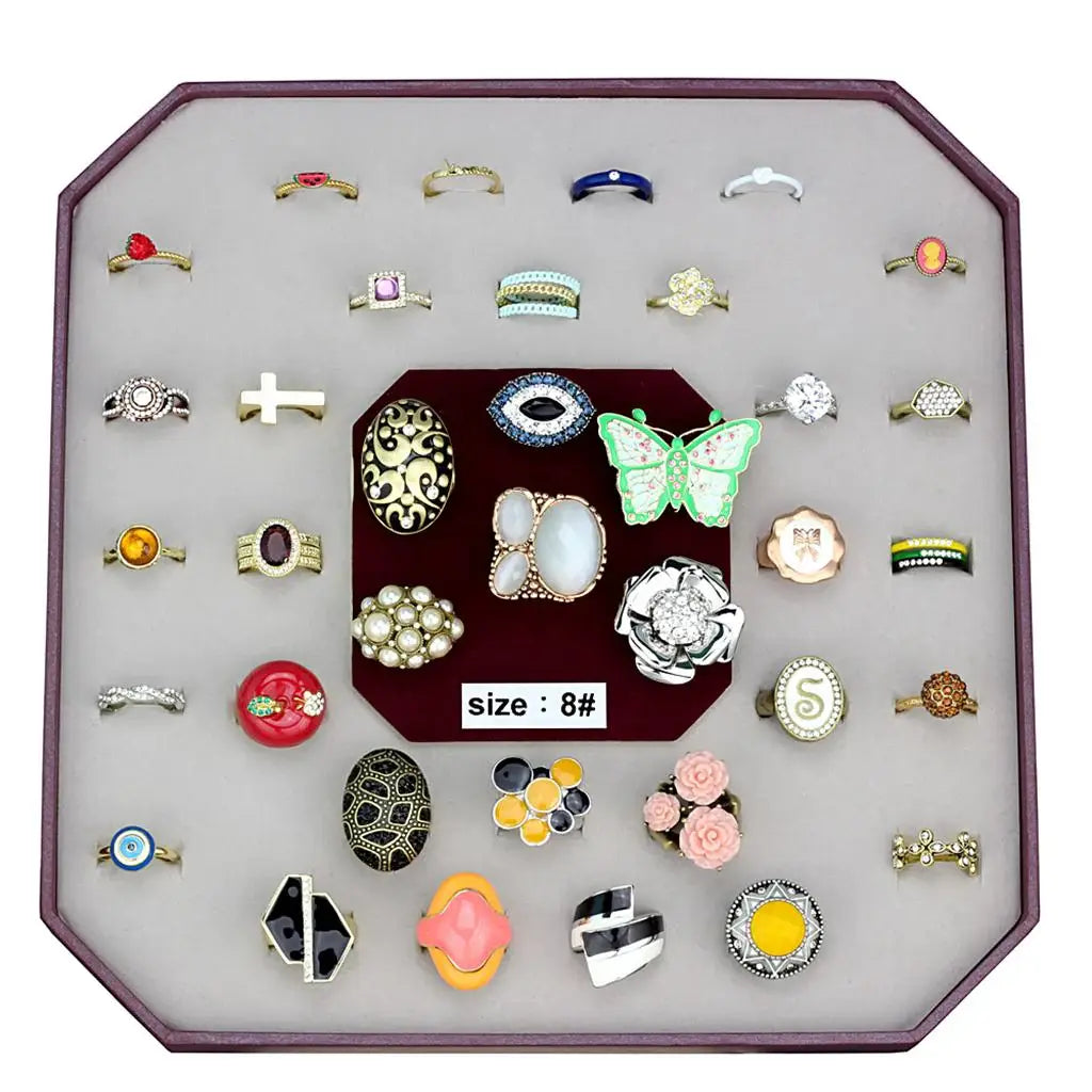 VK-038-SIZE8 - Assorted Brass Ring with Assorted in Assorted - Alamode - Flyclothing LLC