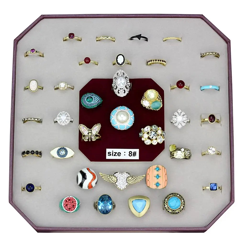 VK-039-SIZE8 - Assorted Brass Ring with Assorted in Assorted - Alamode - Flyclothing LLC