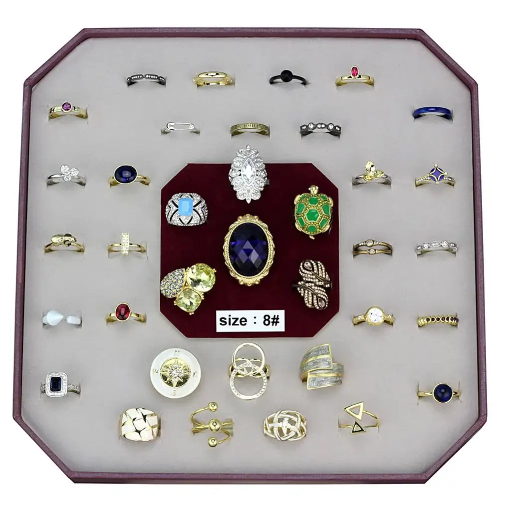 VK-040-SIZE8 - Assorted Brass Ring with Assorted in Assorted - Alamode - Flyclothing LLC