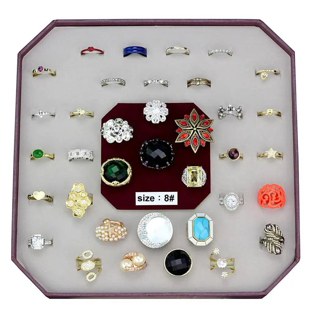 VK-041-SIZE8 - Assorted Brass Ring with Assorted in Assorted - Alamode - Flyclothing LLC