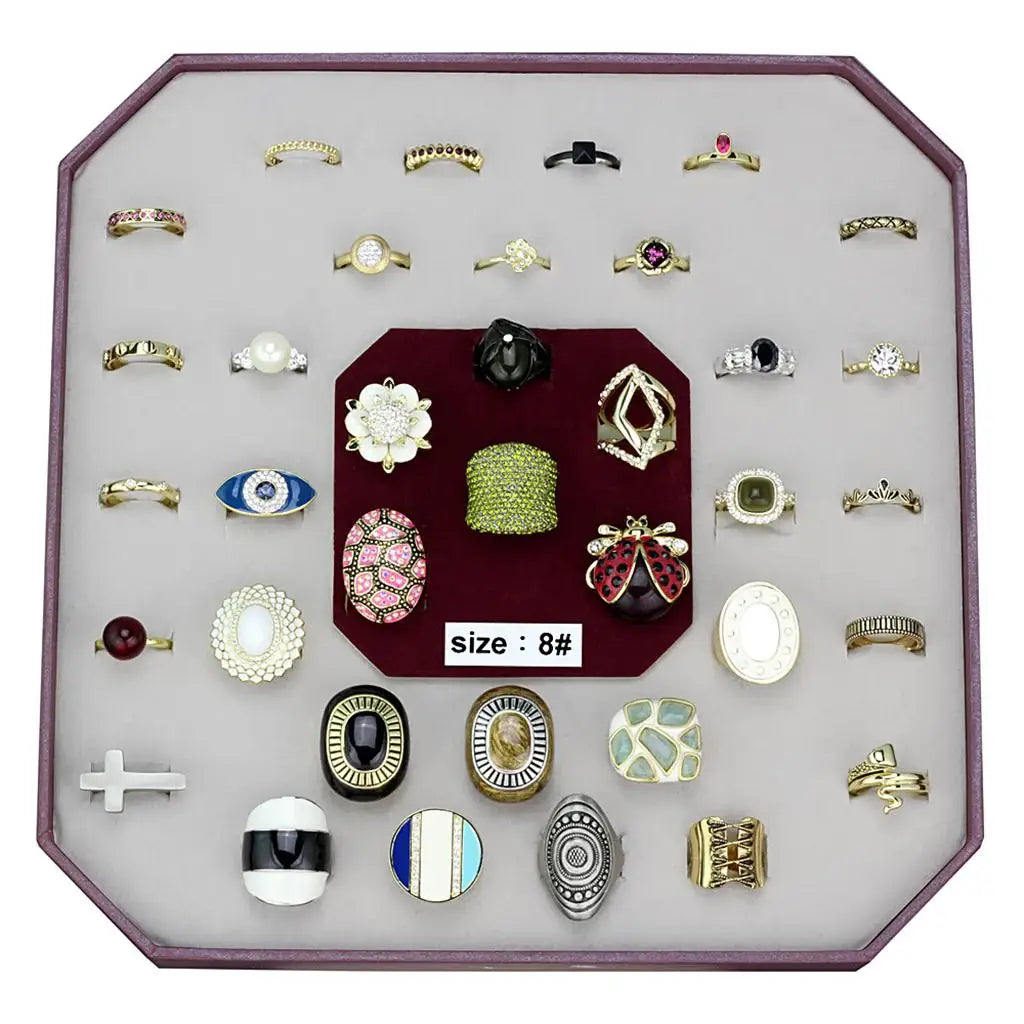 VK-042-SIZE8 - Assorted Brass Ring with Assorted in Assorted - Alamode - Flyclothing LLC
