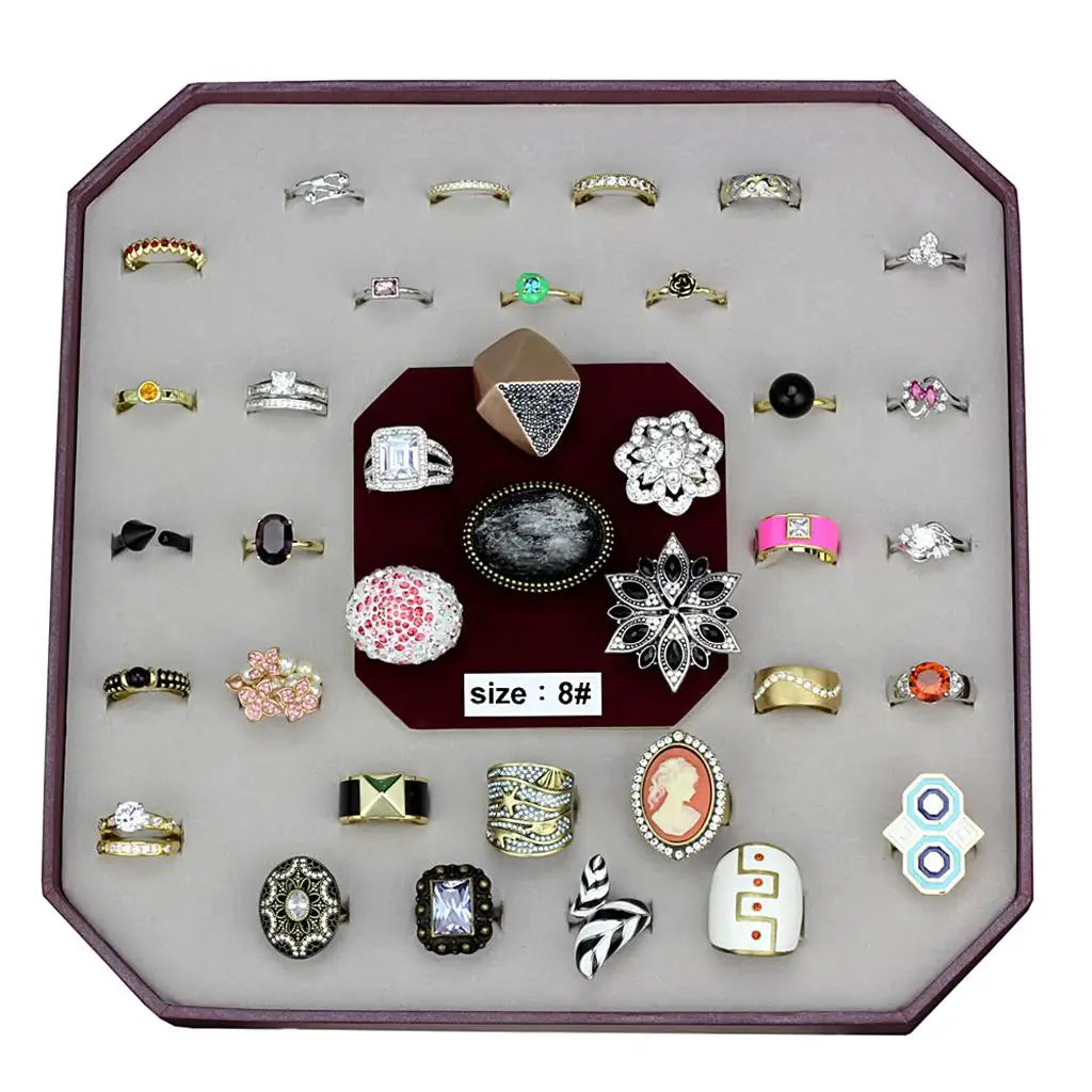 VK-044-SIZE8 - Assorted Brass Ring with Assorted in Assorted - Alamode - Flyclothing LLC