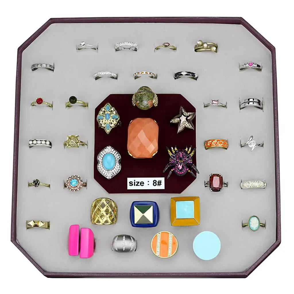 VK-045-SIZE8 - Assorted Brass Ring with Assorted in Assorted - Alamode - Flyclothing LLC