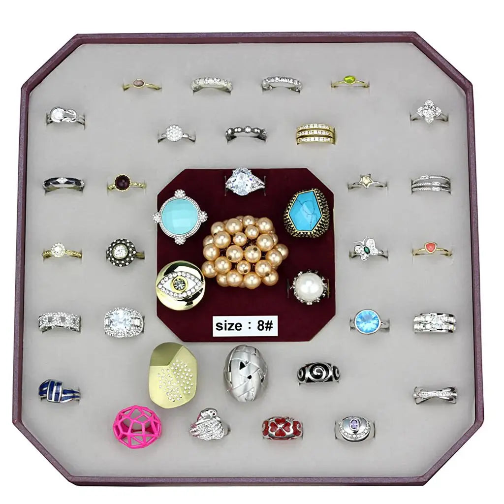 VK-046-SIZE8 - Assorted Brass Ring with Assorted in Assorted - Alamode - Flyclothing LLC