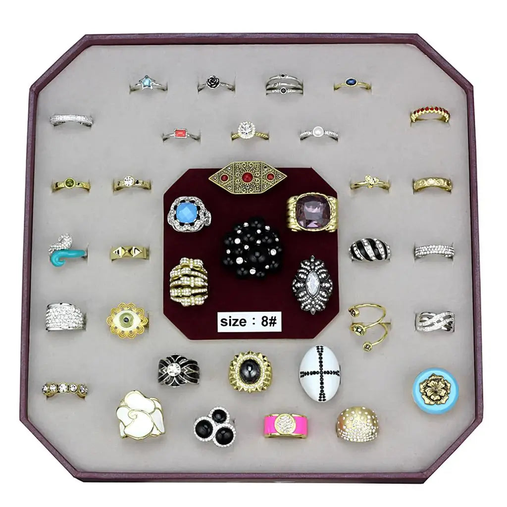 VK-047-SIZE8 - Assorted Brass Ring with Assorted in Assorted - Alamode - Flyclothing LLC