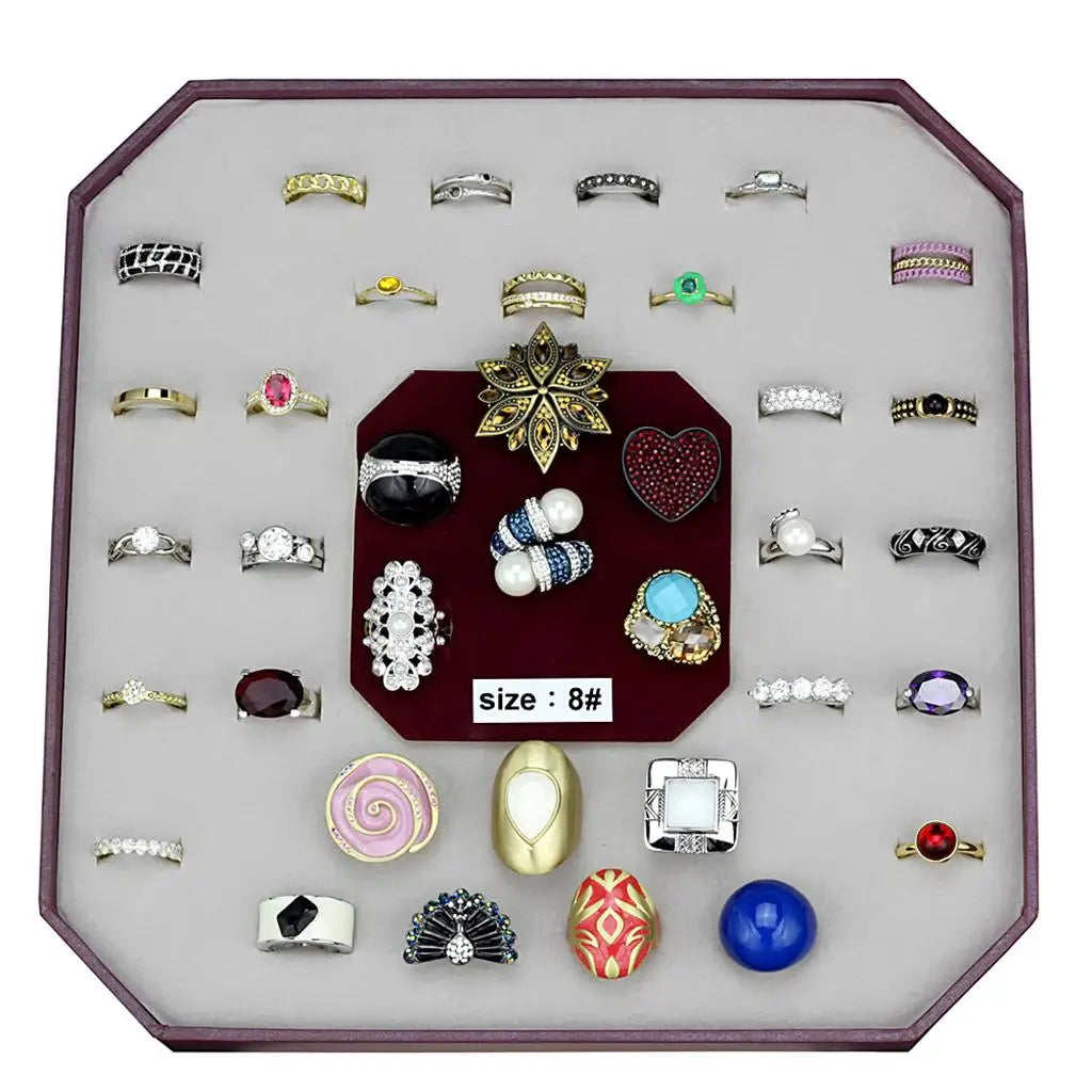 VK-048-SIZE8 - Assorted Brass Ring with Assorted in Assorted - Alamode - Flyclothing LLC