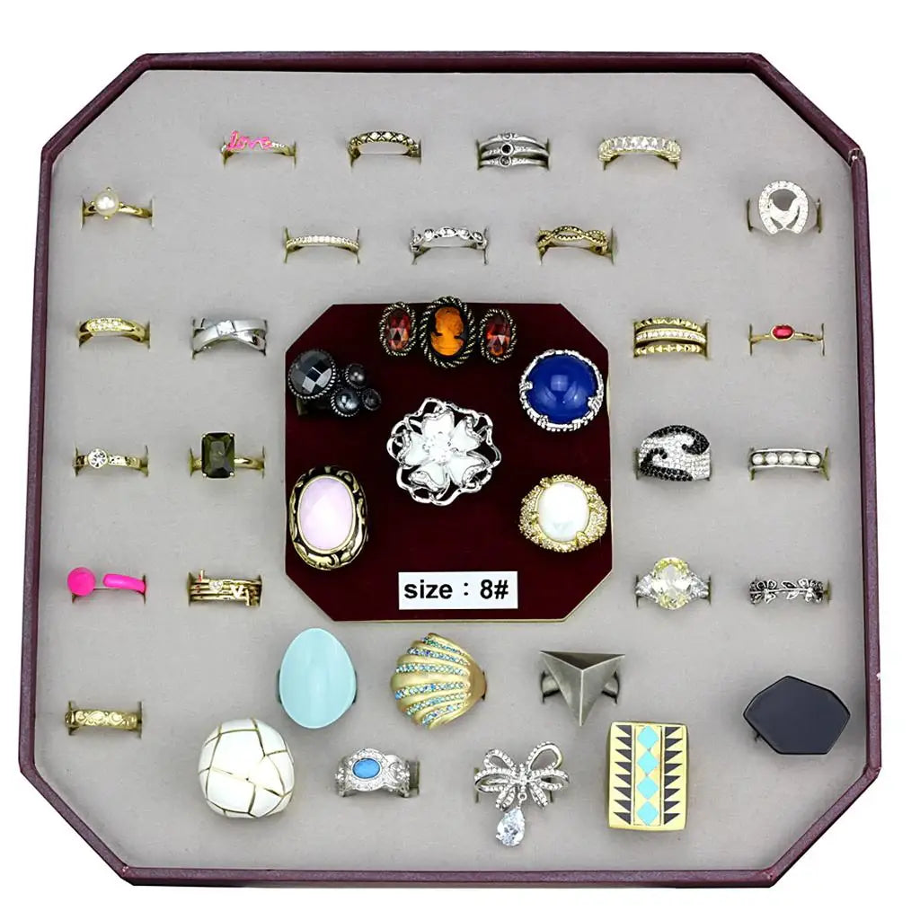 VK-050-SIZE8 - Assorted Brass Ring with Assorted in Assorted - Alamode - Flyclothing LLC