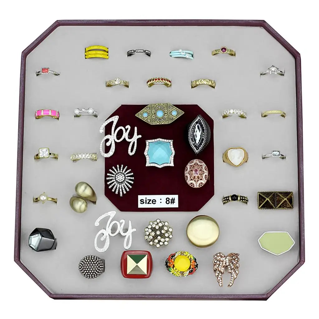 VK-051-SIZE8 - Assorted Brass Ring with Assorted in Assorted - Alamode - Flyclothing LLC
