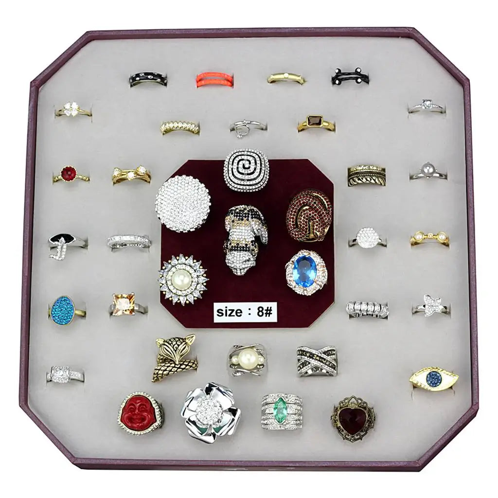 VK-053-SIZE8 - Assorted Brass Ring with Assorted in Assorted - Alamode - Flyclothing LLC