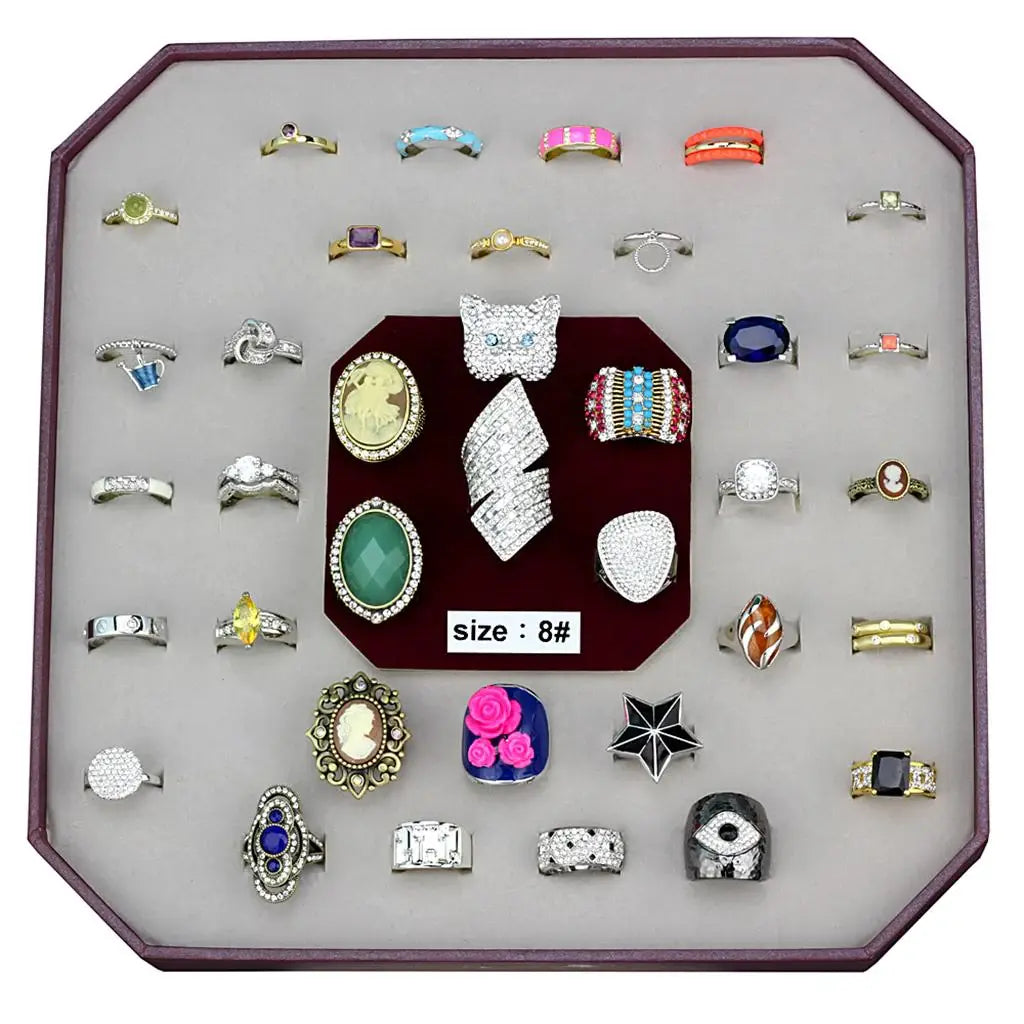 VK-055-SIZE8 - Assorted Brass Ring with Assorted in Assorted - Alamode - Flyclothing LLC
