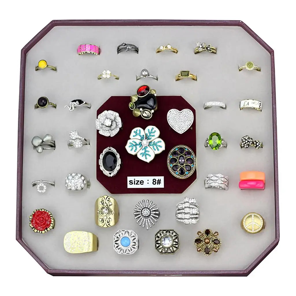VK-056-SIZE8 - Assorted Brass Ring with Assorted in Assorted - Alamode - Flyclothing LLC