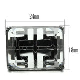 VL008 - TIN Cobalt Black Brass Ring with Synthetic Synthetic Stone in Clear - Alamode - Flyclothing LLC