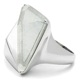 VL009 - Rhodium Brass Ring with Synthetic Synthetic Stone in Aurora Borealis (Rainbow Effect) - Alamode - Flyclothing LLC