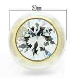 VL018 - Gold Brass Ring with AAA Grade CZ in Clear - Alamode - Flyclothing LLC