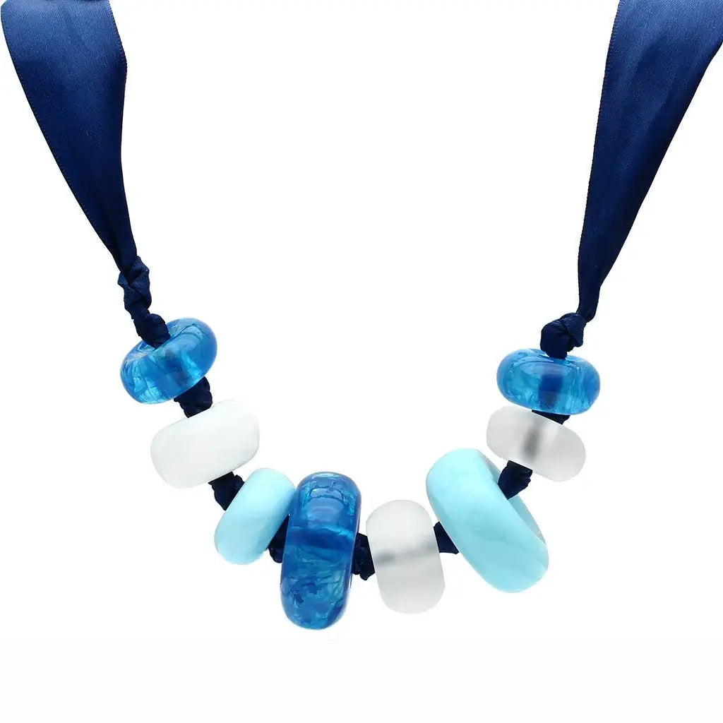 VL023 - Resin Necklace with Synthetic Synthetic Stone in Multi Color - Alamode - Flyclothing LLC