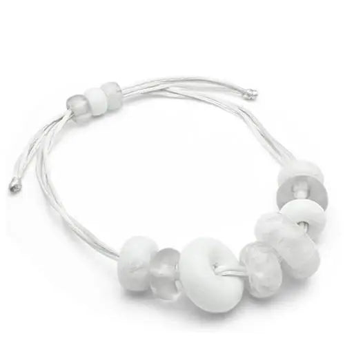 VL024 - Resin Necklace with Synthetic Synthetic Stone in White - Alamode - Flyclothing LLC