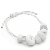 VL024 -  Resin Necklace with Synthetic Synthetic Stone in White - Alamode