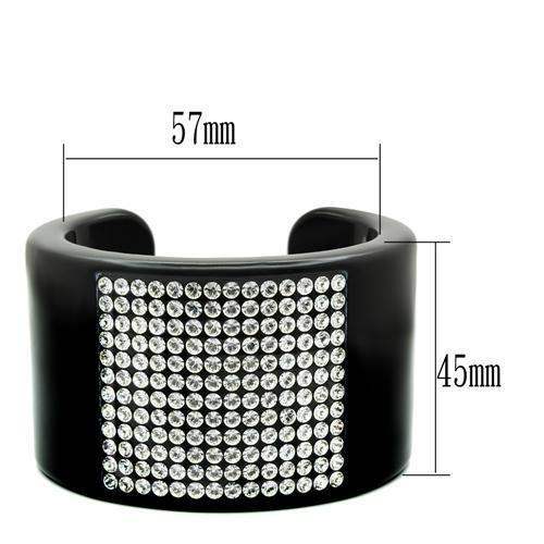 VL025 - Resin Bangle with Top Grade Crystal in Clear - Alamode - Flyclothing LLC