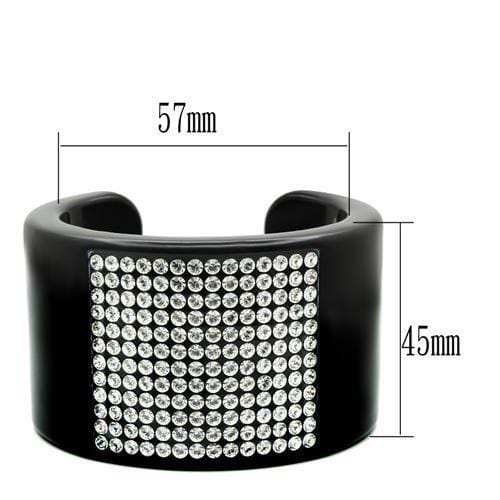 VL025 - Resin Bangle with Top Grade Crystal in Clear - Alamode - Flyclothing LLC