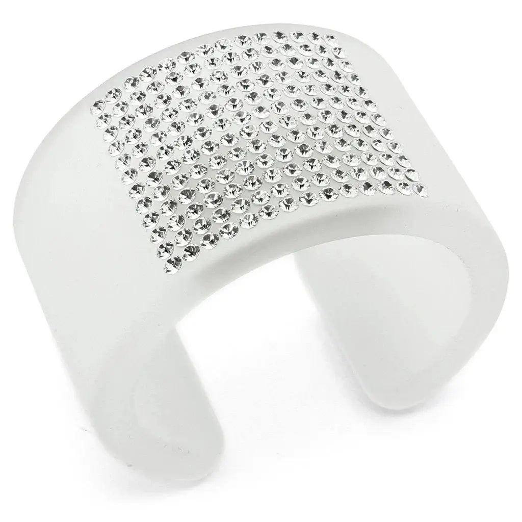 VL026 - Resin Bangle with Top Grade Crystal in Clear - Alamode - Flyclothing LLC