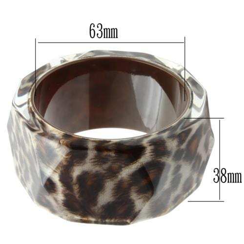 VL035 - Resin Bangle with Synthetic Synthetic Stone in Animal pattern - Alamode - Flyclothing LLC