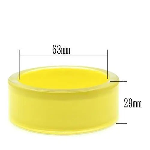 VL042 - Resin Bangle with Synthetic Synthetic Stone in Citrine Yellow - Alamode - Flyclothing LLC