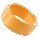 VL043 - Resin Bangle with Synthetic Synthetic Stone in Orange - Alamode - Flyclothing LLC