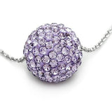 VL056 - Rhodium Brass Chain Pendant with Top Grade Crystal  in Light Amethyst - Alamode