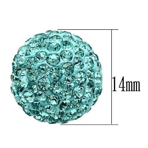 VL059 - Rhodium Brass Chain Pendant with Top Grade Crystal in Sea Blue - Alamode - Flyclothing LLC