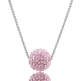 VL060 - Rhodium Brass Chain Pendant with Top Grade Crystal in Emerald - Alamode - Flyclothing LLC