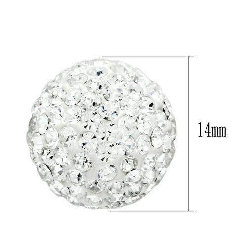 VL061 - Rhodium Brass Chain Pendant with Top Grade Crystal in Clear - Alamode - Flyclothing LLC
