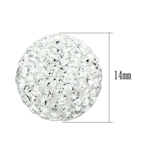 VL061 - Rhodium Brass Chain Pendant with Top Grade Crystal in Clear - Alamode - Flyclothing LLC