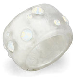 VL078 - Resin Ring with Top Grade Crystal in Aurora Borealis (Rainbow Effect) - Alamode - Flyclothing LLC